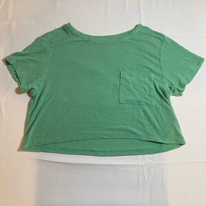 Light green, cropped T-shirt